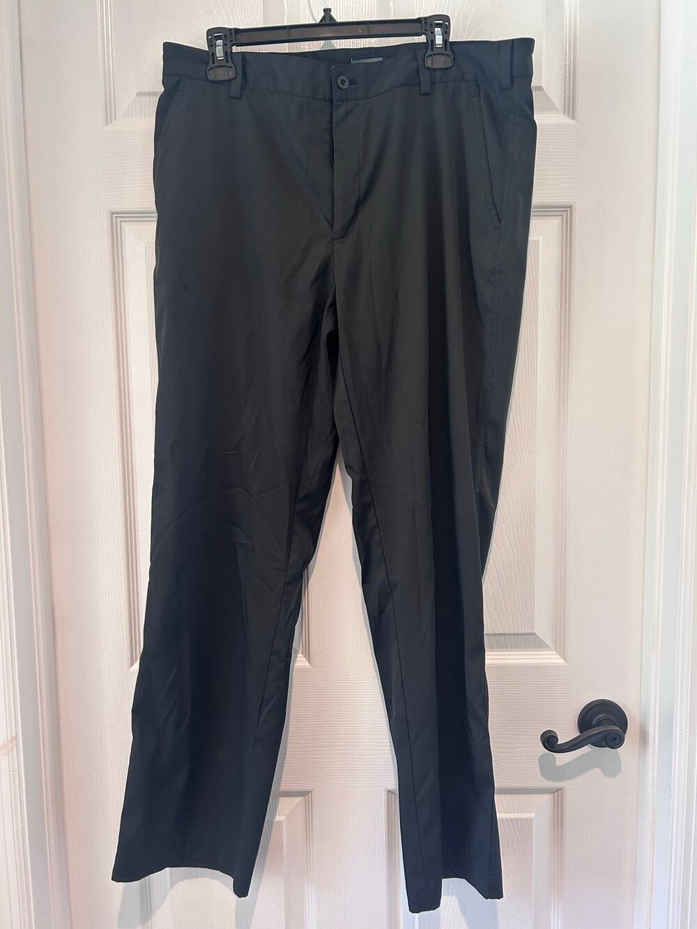 Nike Golf Dri Fit Pants Mens 36x32 Black Flat Front Performance Trousers Tech
